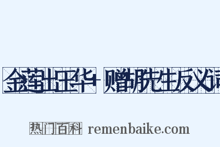 金莲出玉华+赠胡先生反义词是什么意思的图片